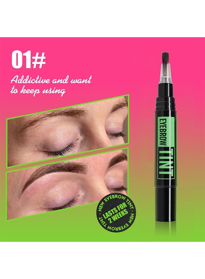 Smile Eyebrow tint with waterproof property and no smudging. Comes with a rotating eyebrow card and eyebrow brush. Liquid eyebrow tint 01# - Image 2
